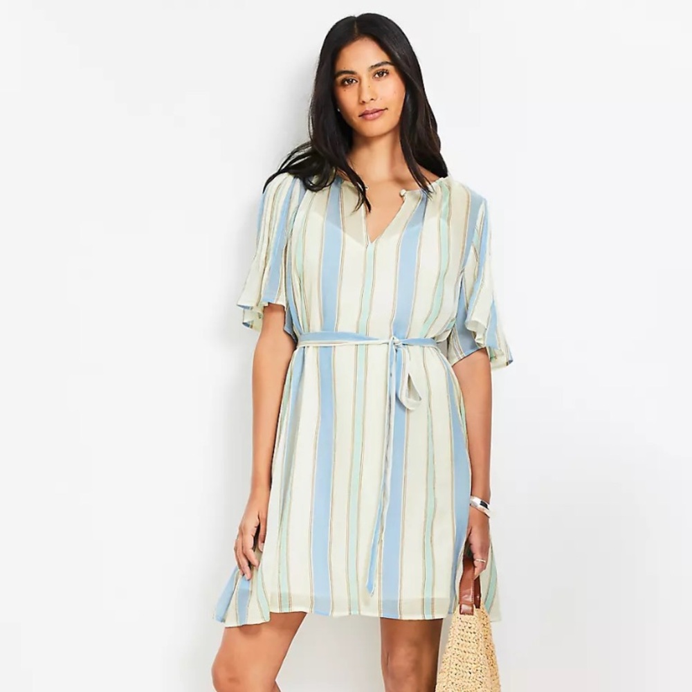 NWT  LOFT Blue & White Striped Dress